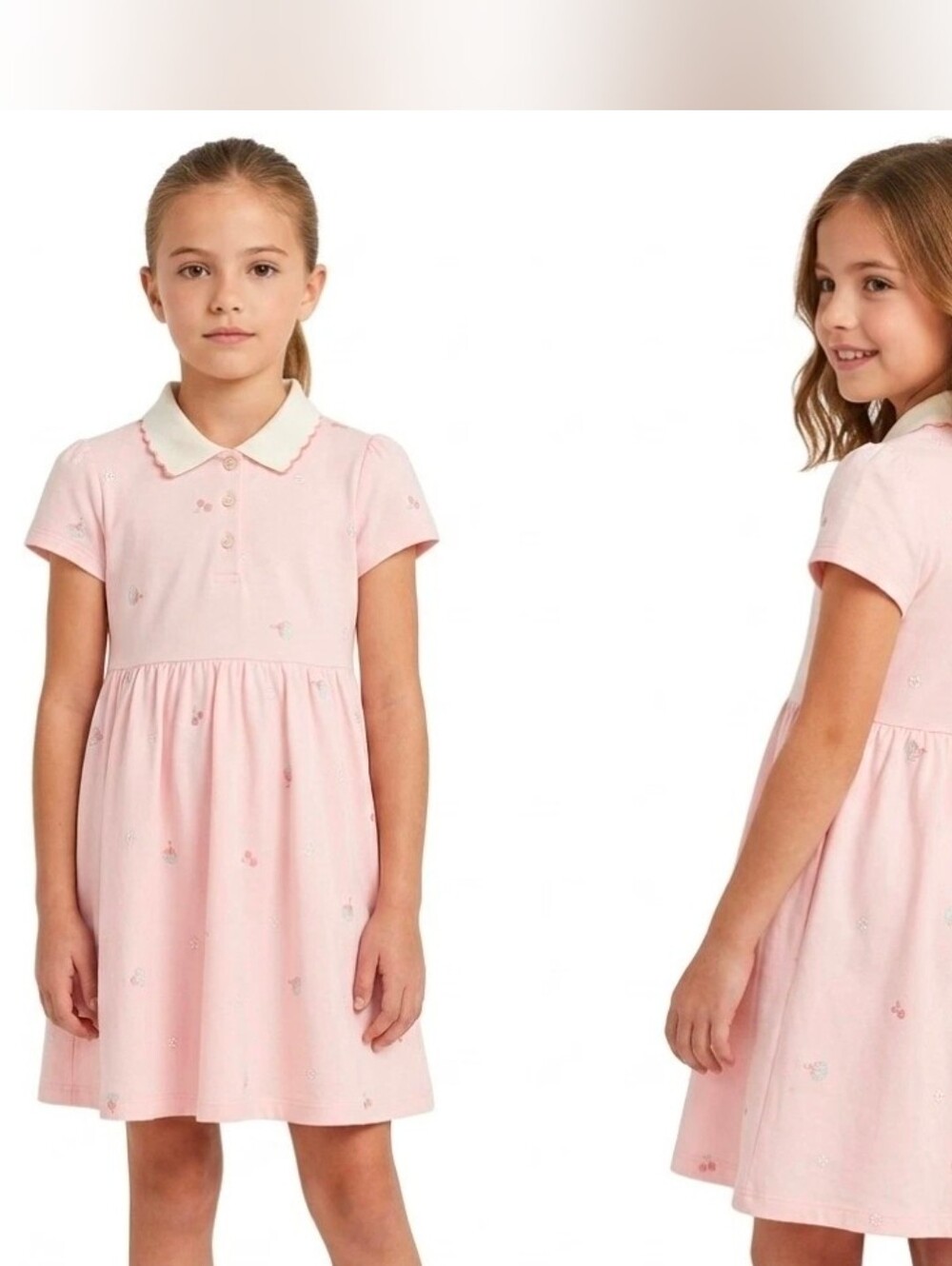 Dave & Bella Girls Short Sleeve Knit Polo Dress SZ 8-9Y Pink